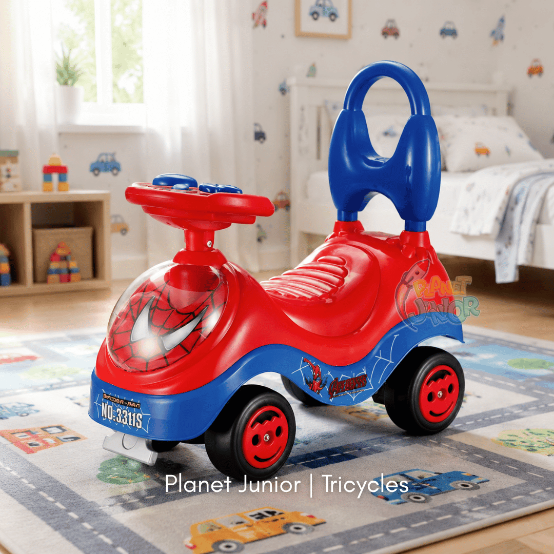 🕷️ Spider Themed Kids Tolo Ride-On Car with Music & Horn