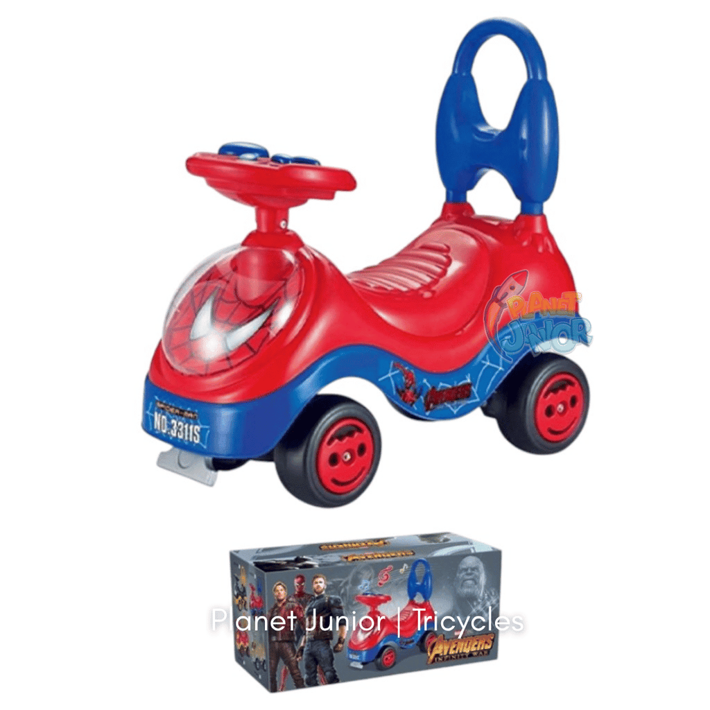 🕷️ Spider Themed Kids Tolo Ride-On Car with Music & Horn