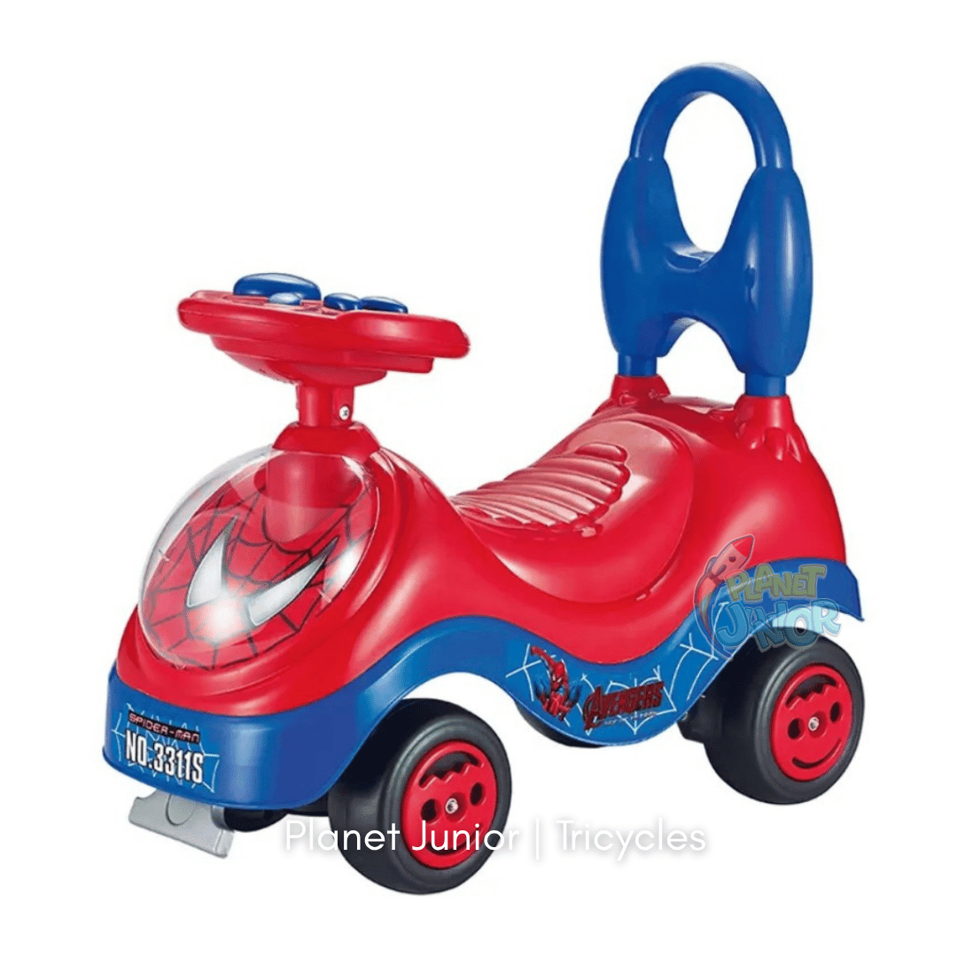🕷️ Spider Themed Kids Tolo Ride-On Car with Music & Horn