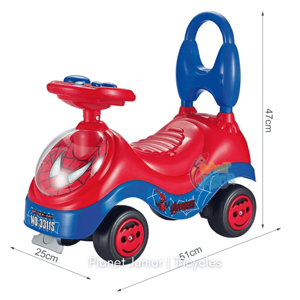 🕷️ Spider Themed Kids Tolo Ride-On Car with Music & Horn