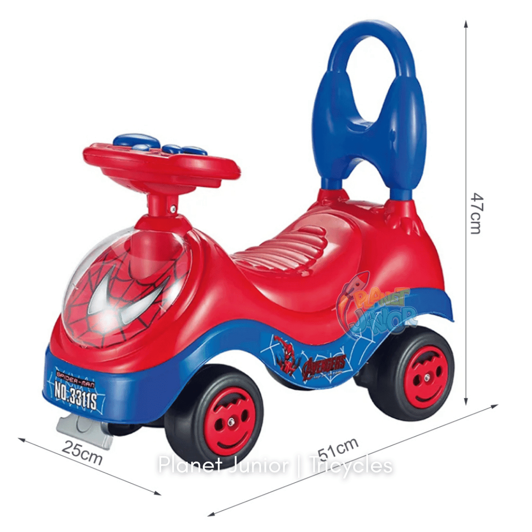 🕷️ Spider Themed Kids Tolo Ride-On Car with Music & Horn