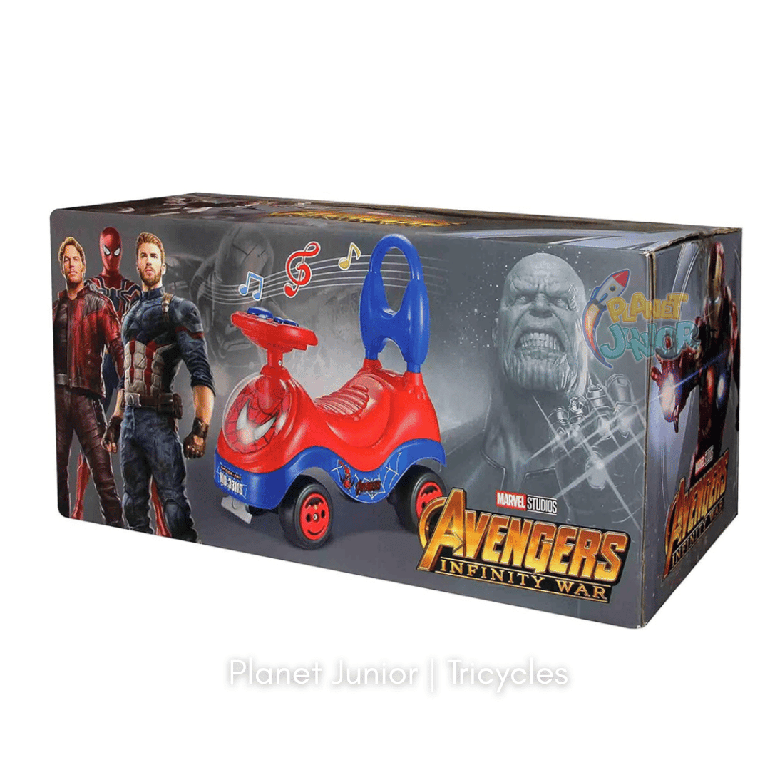 🕷️ Spider Themed Kids Tolo Ride-On Car with Music & Horn