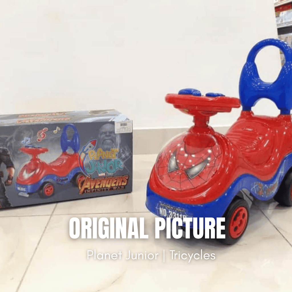 🕷️ Spider Themed Kids Tolo Ride-On Car with Music & Horn