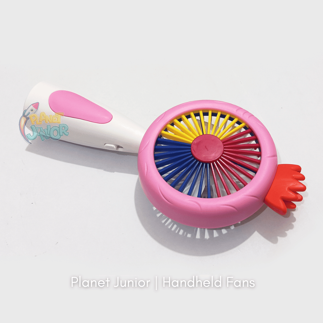 LED Rainbow Mini Handheld Fan – Rechargeable Portable Cooling Fan with Night Light