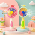LED Rainbow Mini Handheld Fan – Rechargeable Portable Cooling Fan with Night Light