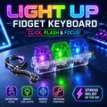 RGB Light-Up Mechanical Keyboard Fidget Keychain – 3-Key Clicker Toy