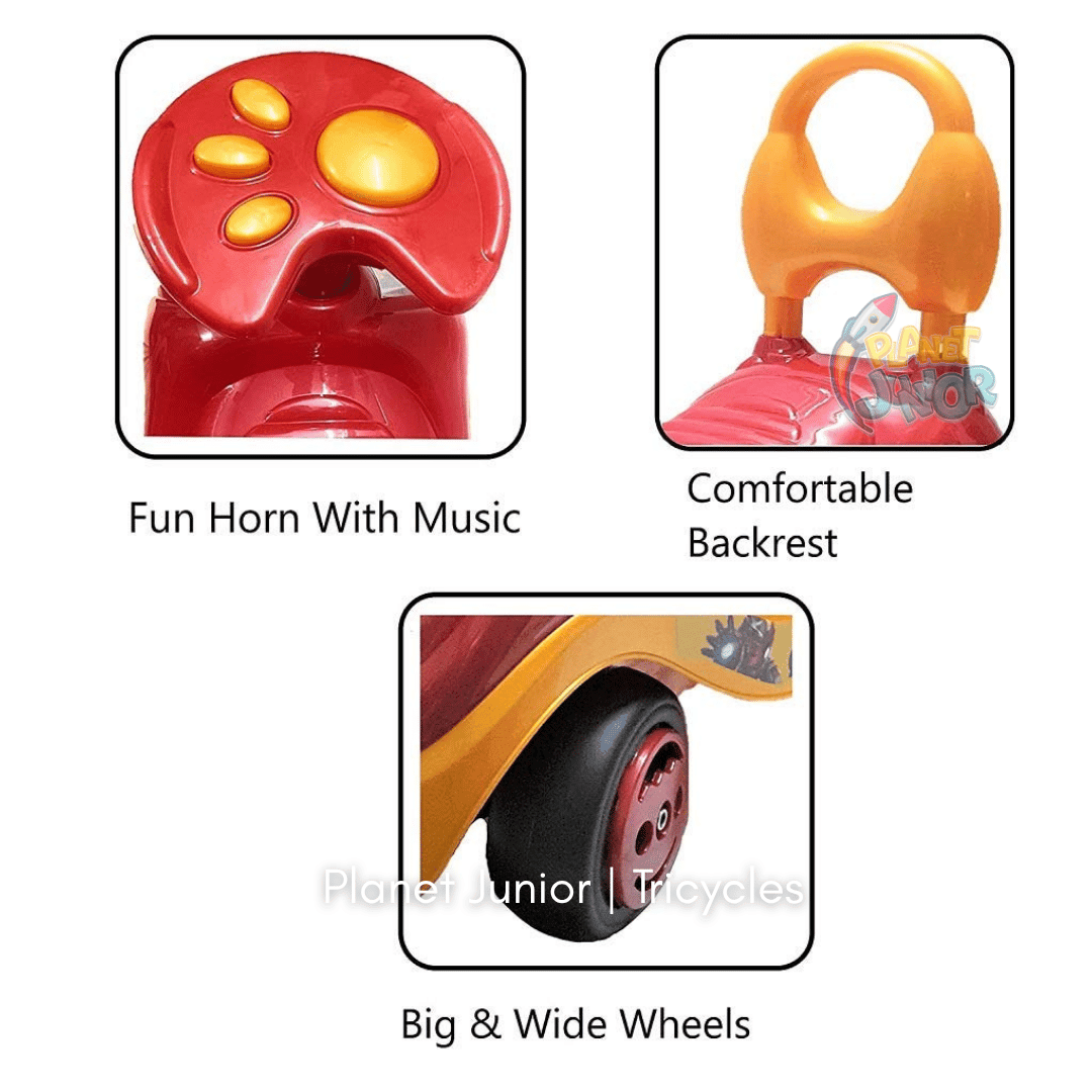🦸 Iron Man-Themed Kids Tolo Ride-On Car with Music & Horn