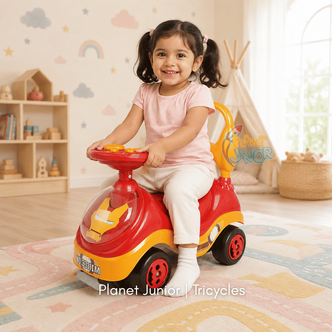 🦸 Iron Man-Themed Kids Tolo Ride-On Car with Music & Horn