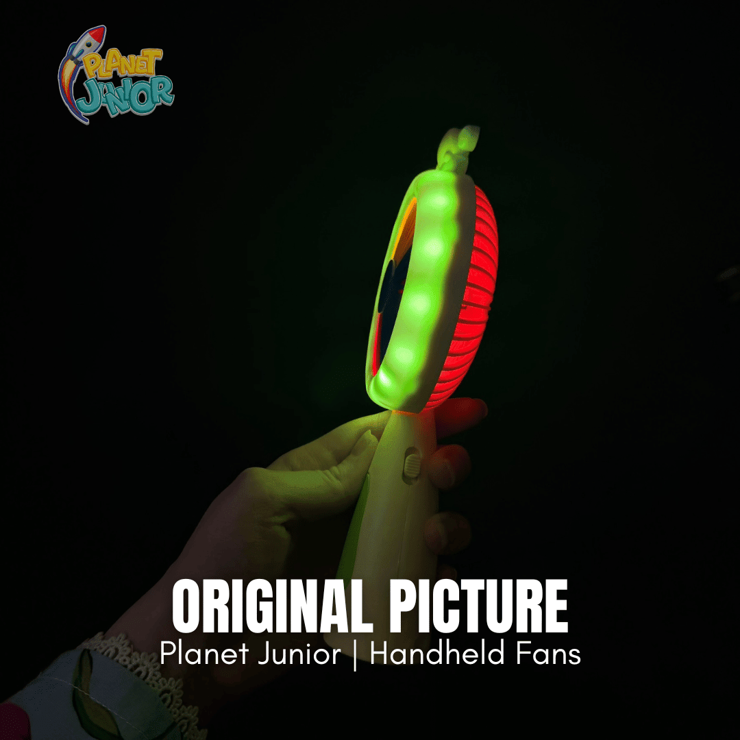 LED Rainbow Mini Handheld Fan – Rechargeable Portable Cooling Fan with Night Light