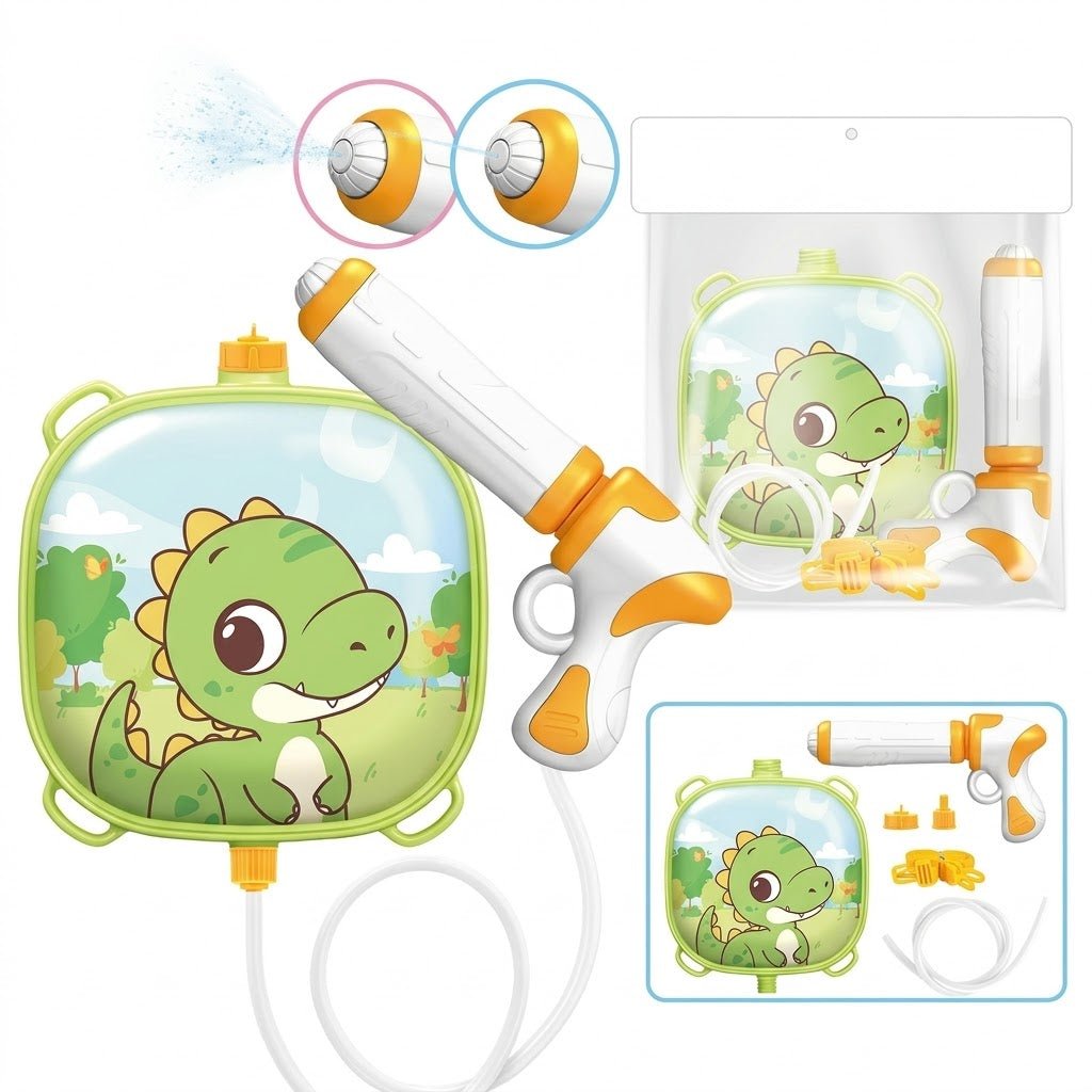 Dinosaur Backpack Water Gun Blaster for Kids – Long Range Summer Spray
