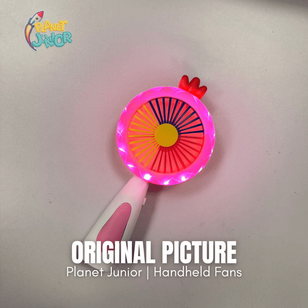 LED Rainbow Mini Handheld Fan – Rechargeable Portable Cooling Fan with Night Light