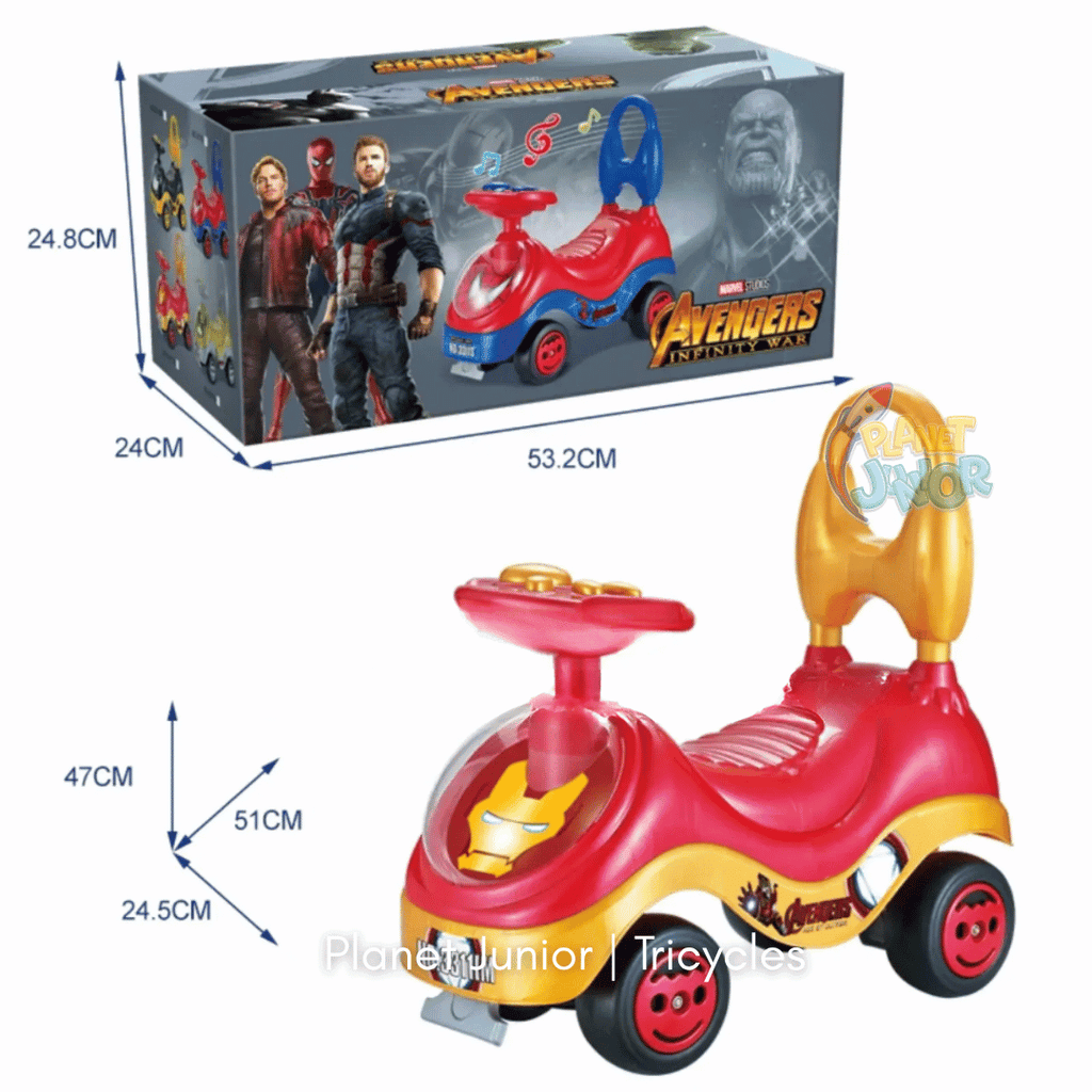 🦸 Iron Man-Themed Kids Tolo Ride-On Car with Music & Horn