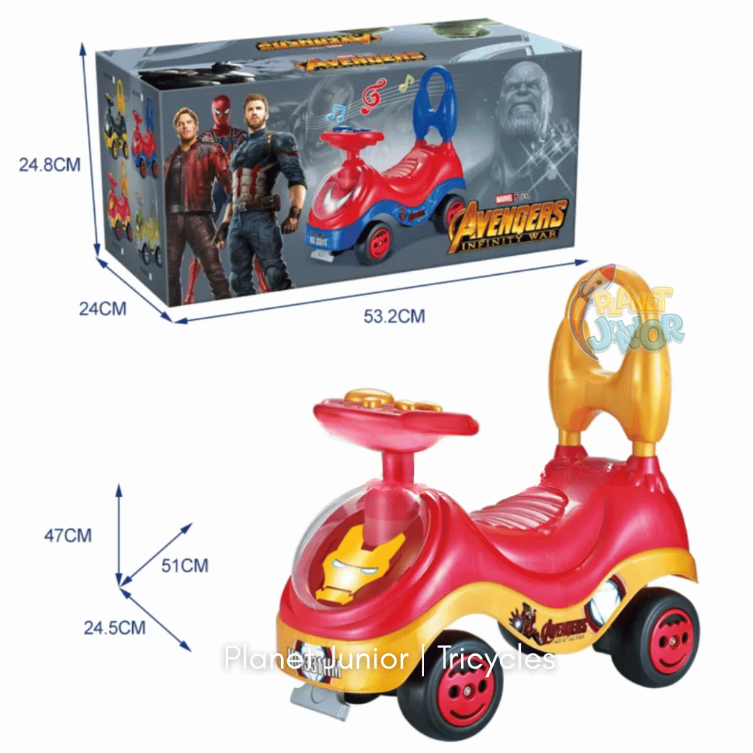 🦸 Iron Man-Themed Kids Tolo Ride-On Car with Music & Horn