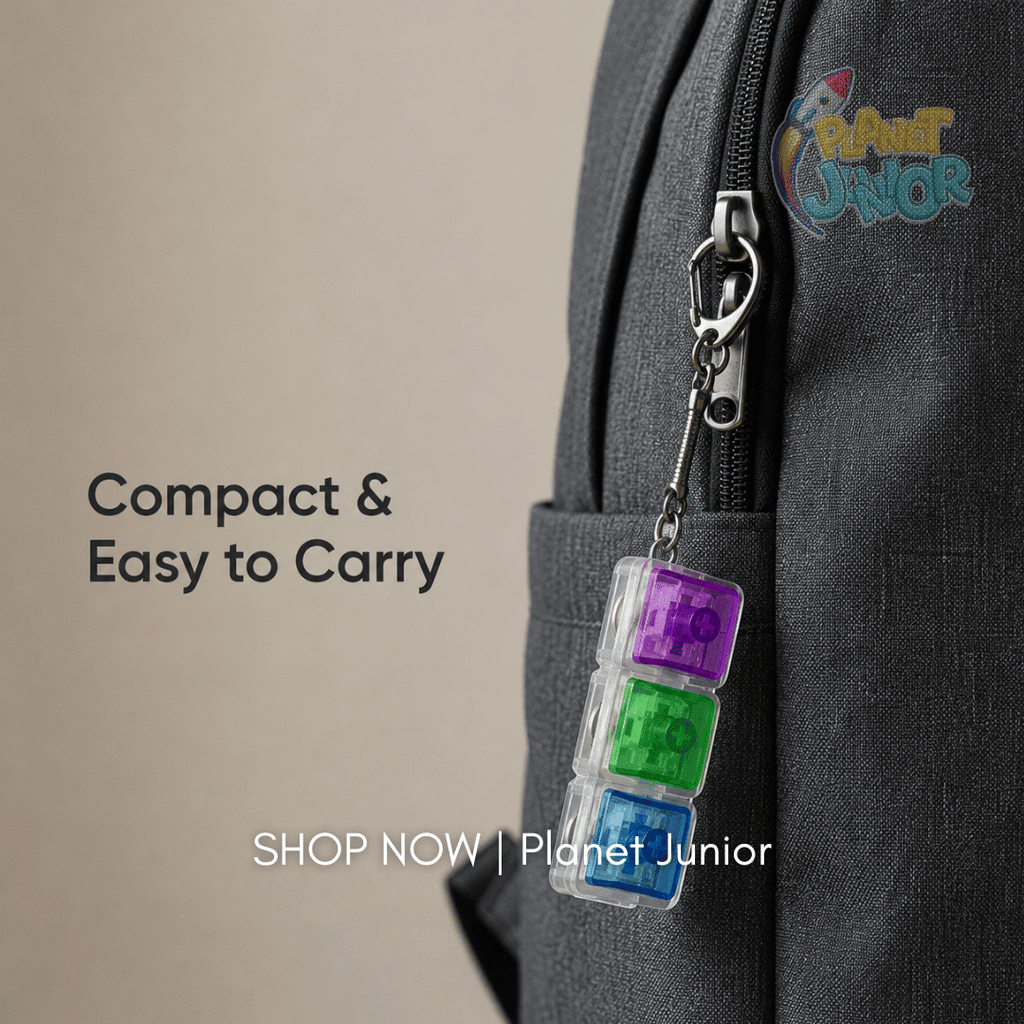 RGB Light-Up Mechanical Keyboard Fidget Keychain – 3-Key Clicker Toy