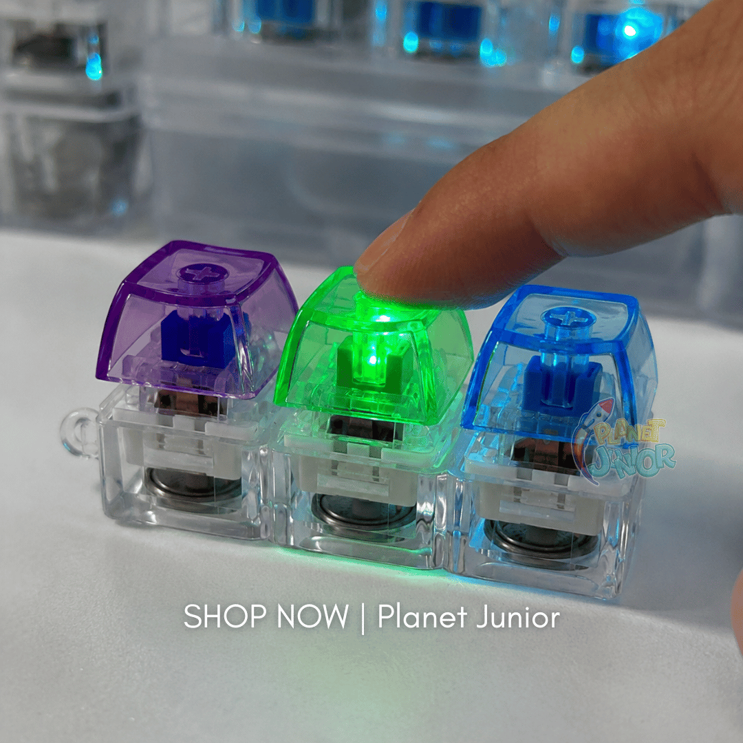 RGB Light-Up Mechanical Keyboard Fidget Keychain – 3-Key Clicker Toy