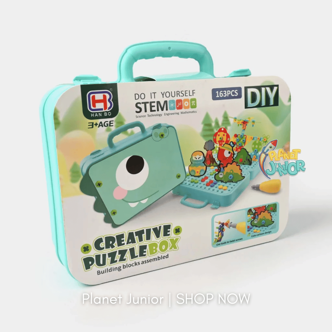 DIY Dinosaur Creative Puzzle Box – STEM Building & Construction Set | 163 Pcs