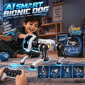 AI Smart Bionic Robot Dog – Remote Control Programmable Robot Pet with LED Lights, Music &amp; Stunt Actions