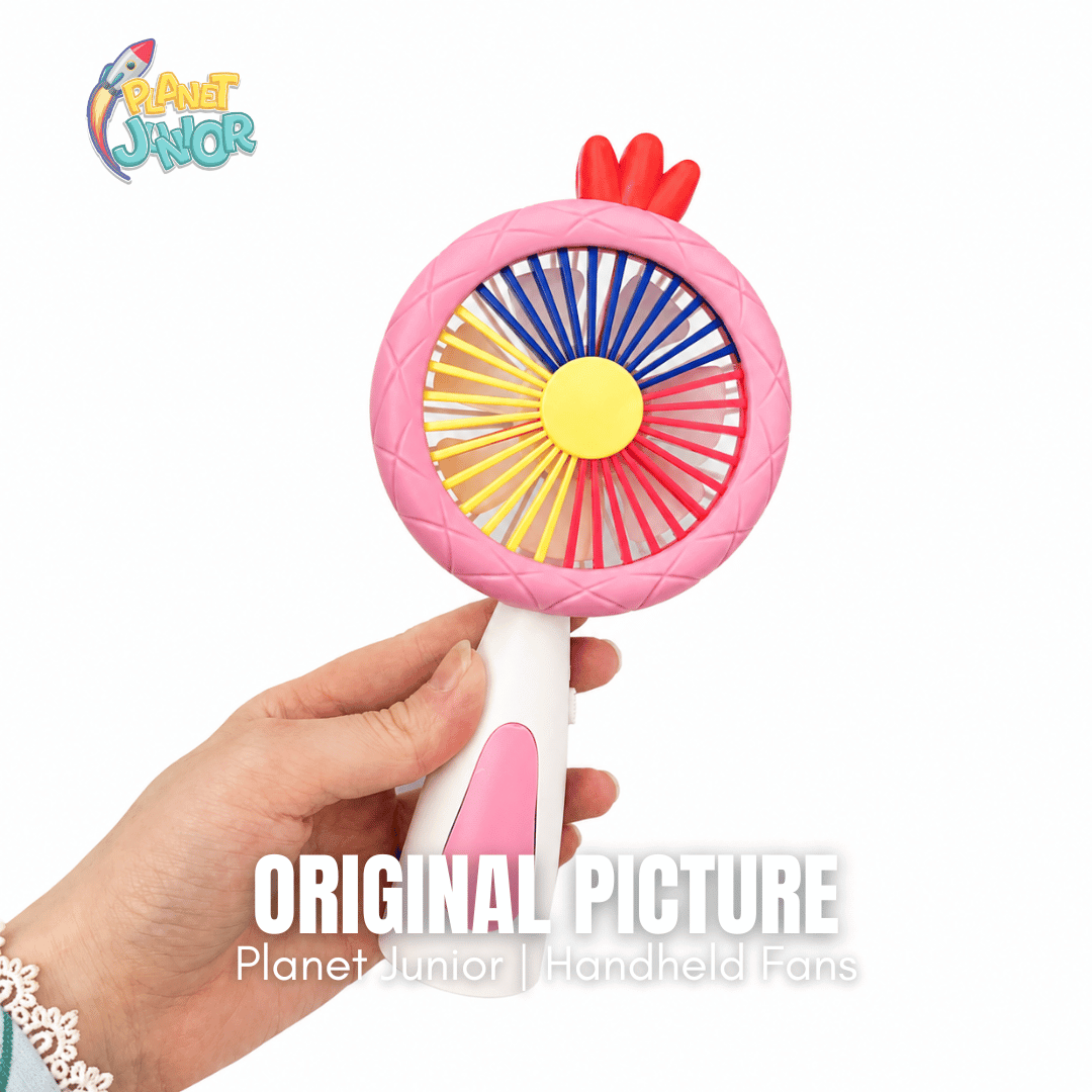 LED Rainbow Mini Handheld Fan – Rechargeable Portable Cooling Fan with Night Light