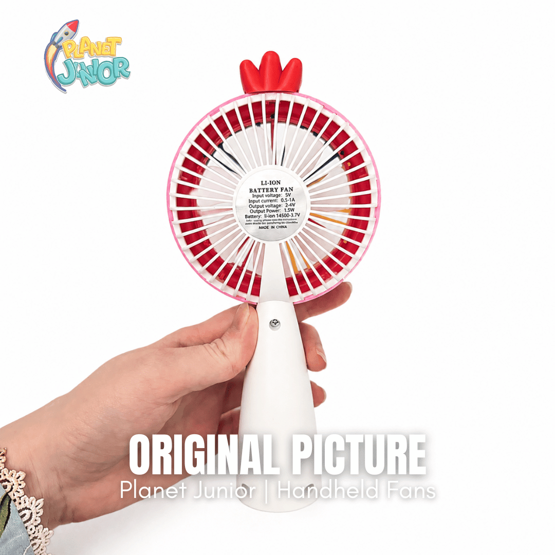 LED Rainbow Mini Handheld Fan – Rechargeable Portable Cooling Fan with Night Light