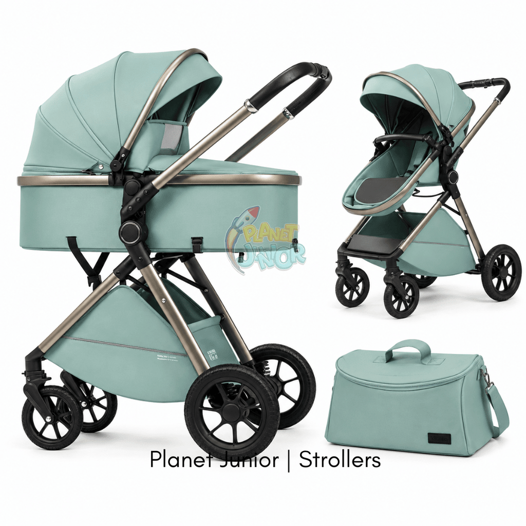 Kidilo Luxury 2-in-1 Reversible Baby Stroller with Mommy Bag
