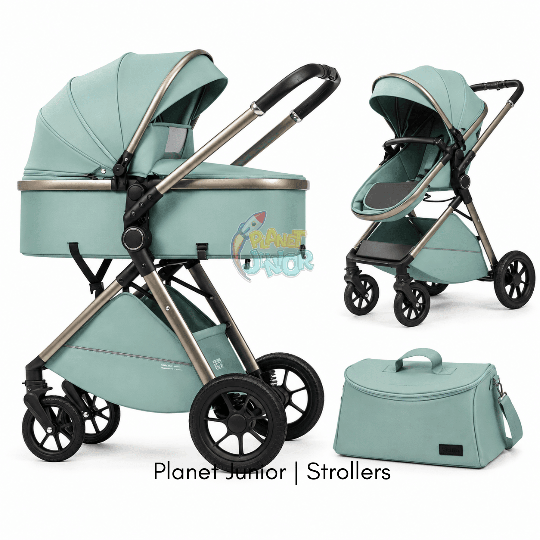 Kidilo Luxury 2-in-1 Reversible Baby Stroller with Mommy Bag
