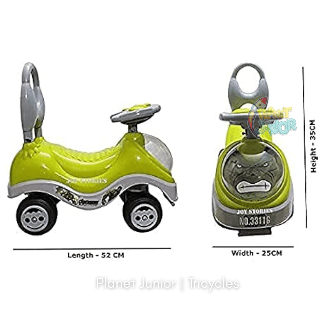 💚 Hulk-Themed Kids Tolo Ride-On Car with Backrest & Steering Wheel