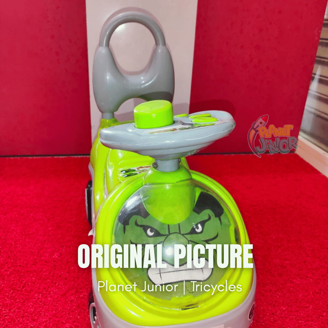 💚 Hulk-Themed Kids Tolo Ride-On Car with Backrest & Steering Wheel