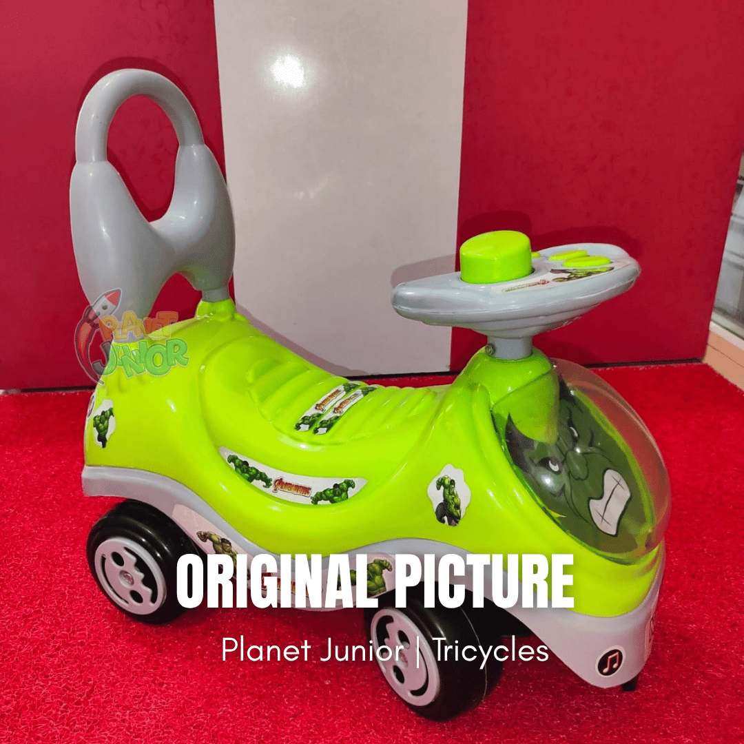 💚 Hulk-Themed Kids Tolo Ride-On Car with Backrest & Steering Wheel