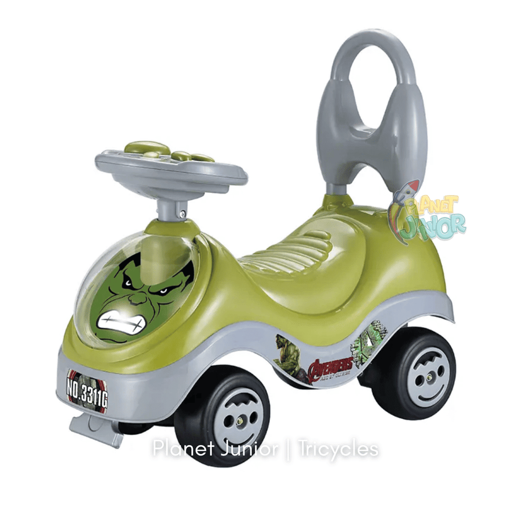 💚 Hulk-Themed Kids Tolo Ride-On Car with Backrest & Steering Wheel