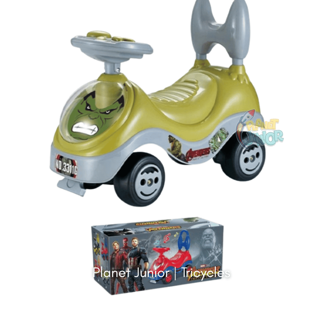 💚 Hulk-Themed Kids Tolo Ride-On Car with Backrest & Steering Wheel
