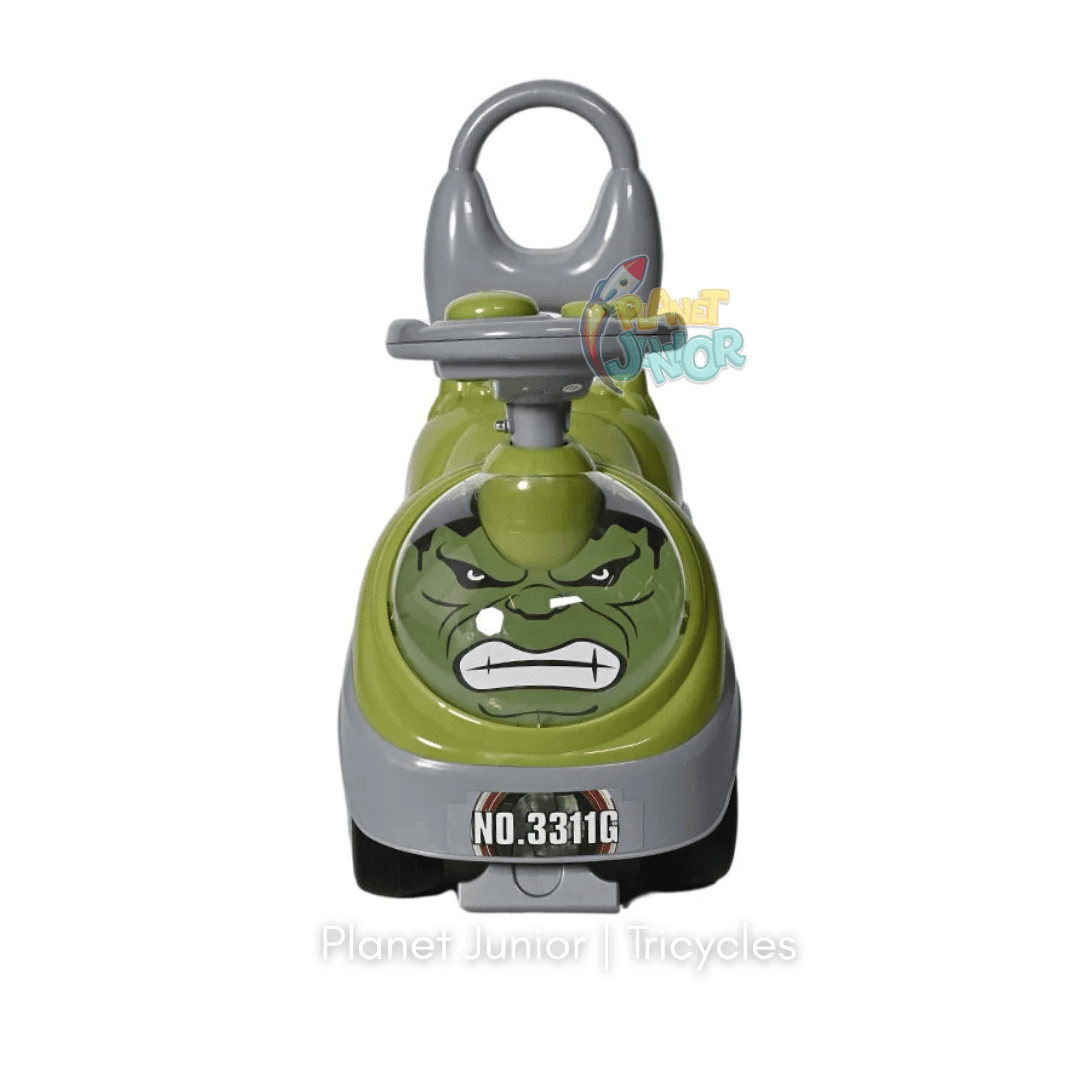 💚 Hulk-Themed Kids Tolo Ride-On Car with Backrest & Steering Wheel
