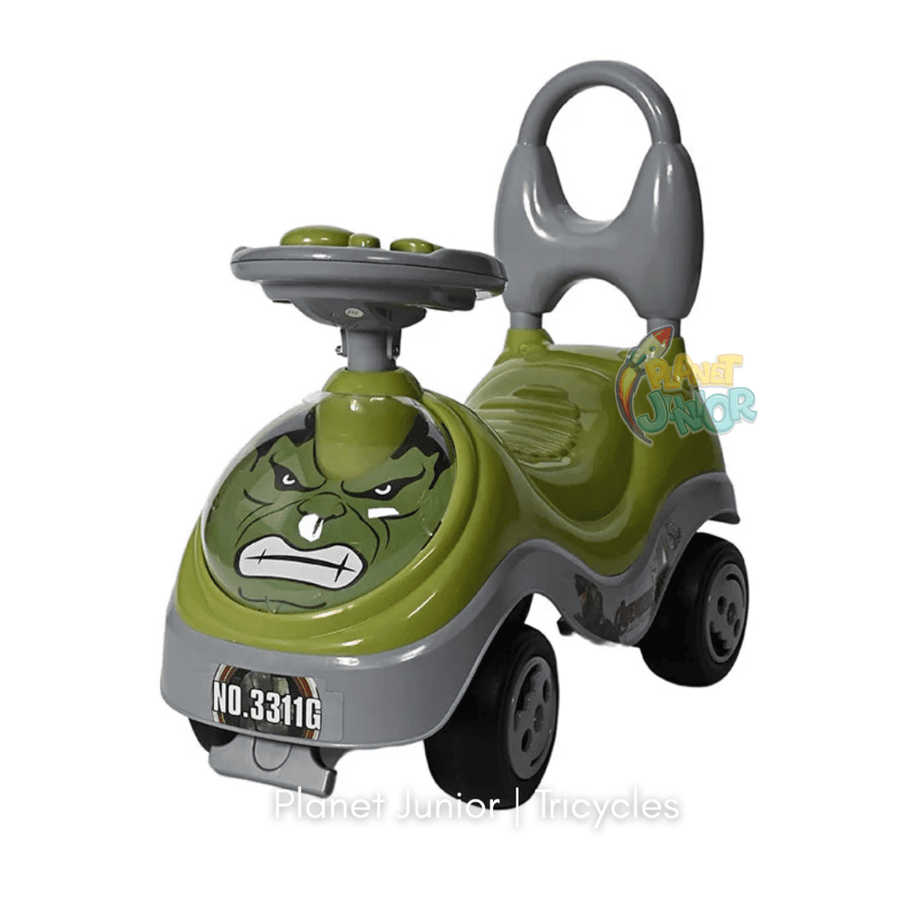 💚 Hulk-Themed Kids Tolo Ride-On Car with Backrest & Steering Wheel