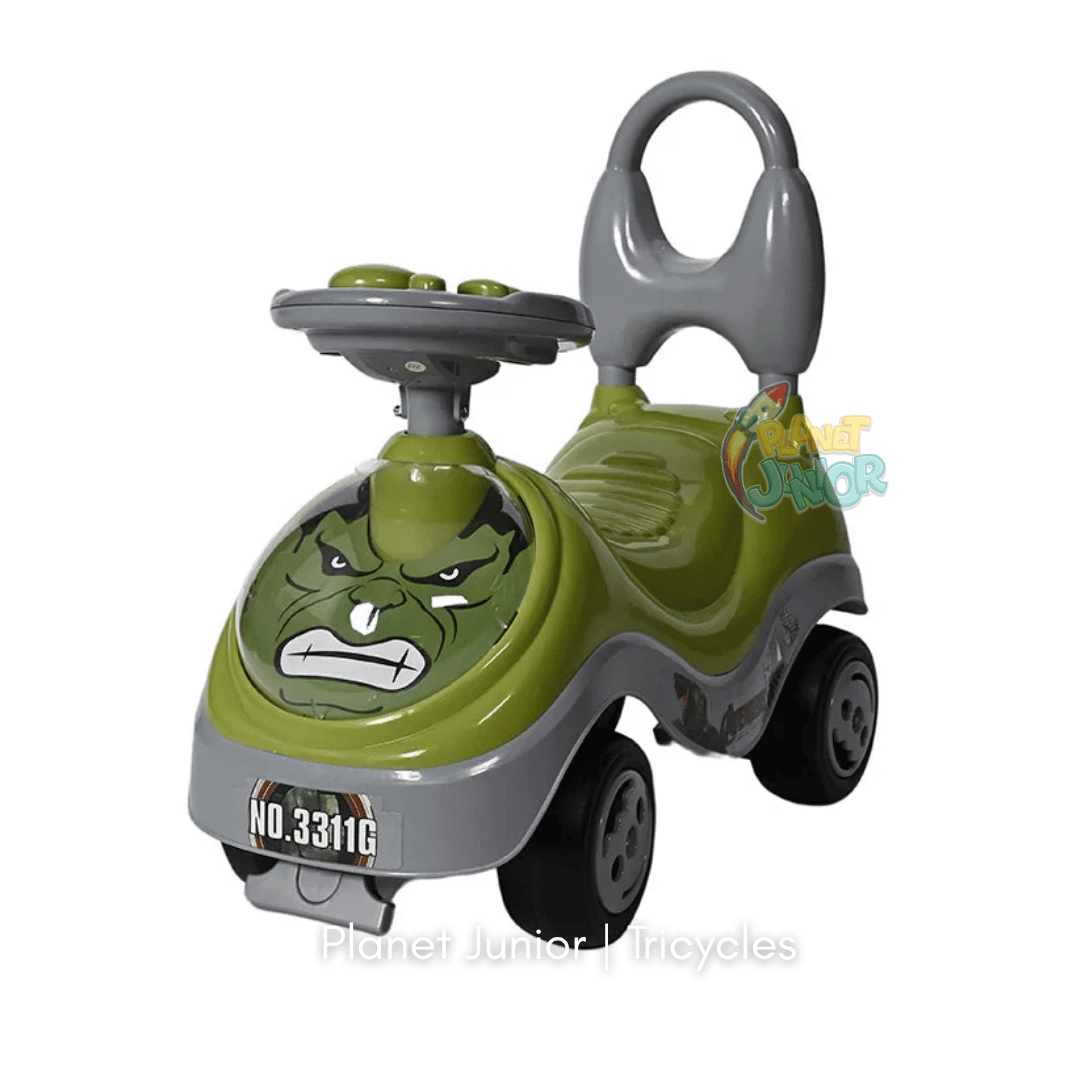💚 Hulk-Themed Kids Tolo Ride-On Car with Backrest & Steering Wheel