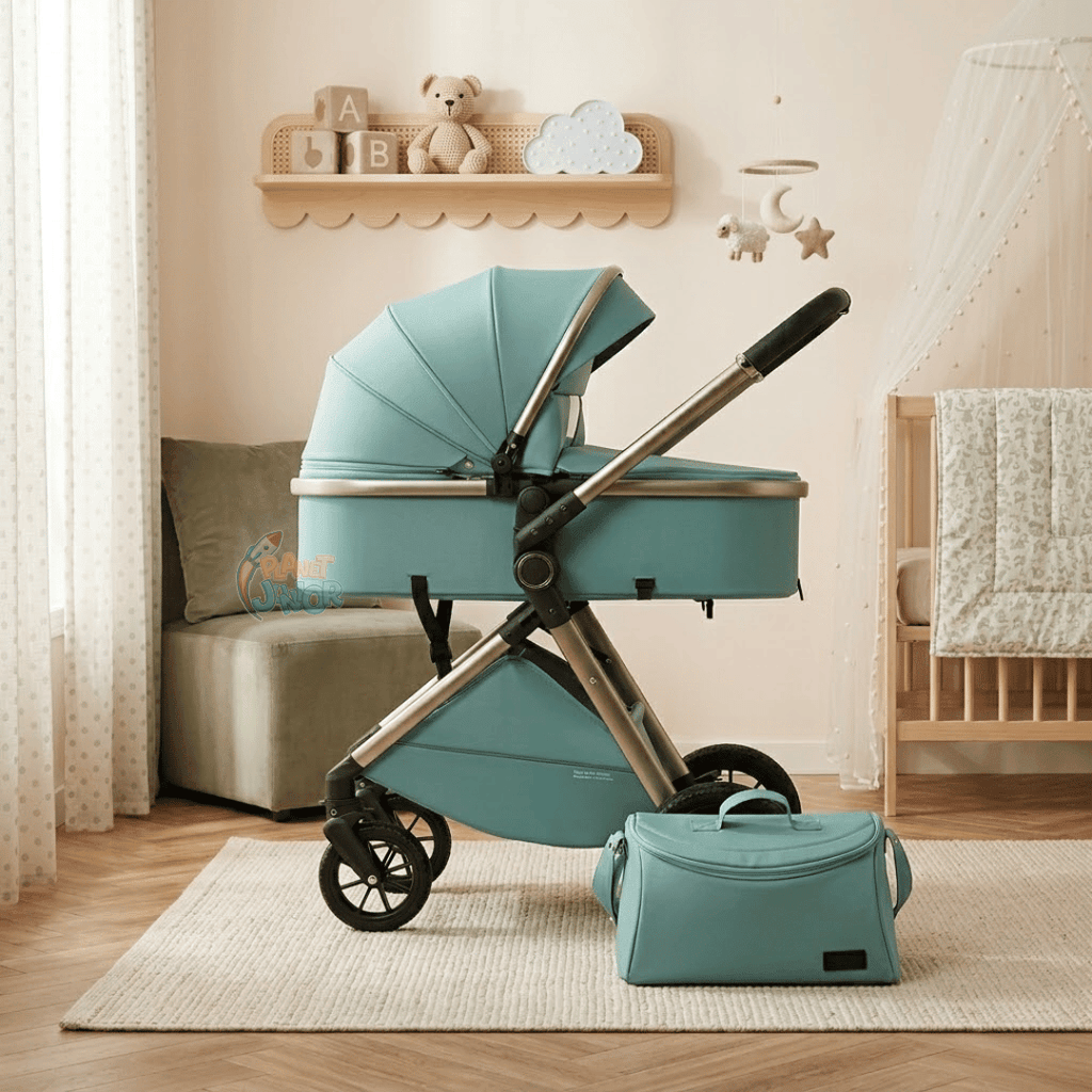 Kidilo Luxury 2-in-1 Reversible Baby Stroller with Mommy Bag