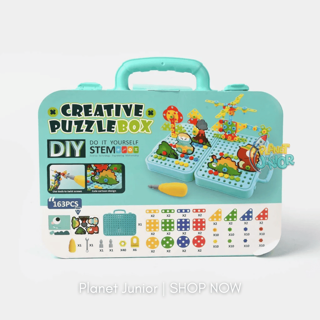 DIY Dinosaur Creative Puzzle Box – STEM Building & Construction Set | 163 Pcs