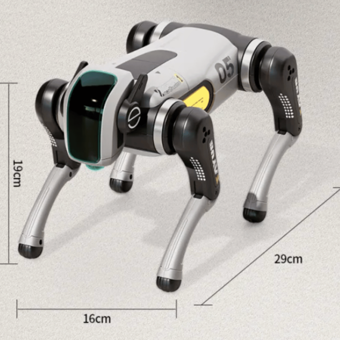 AI Smart Bionic Robot Dog – Remote Control Programmable Robot Pet with LED Lights, Music &amp; Stunt Actions
