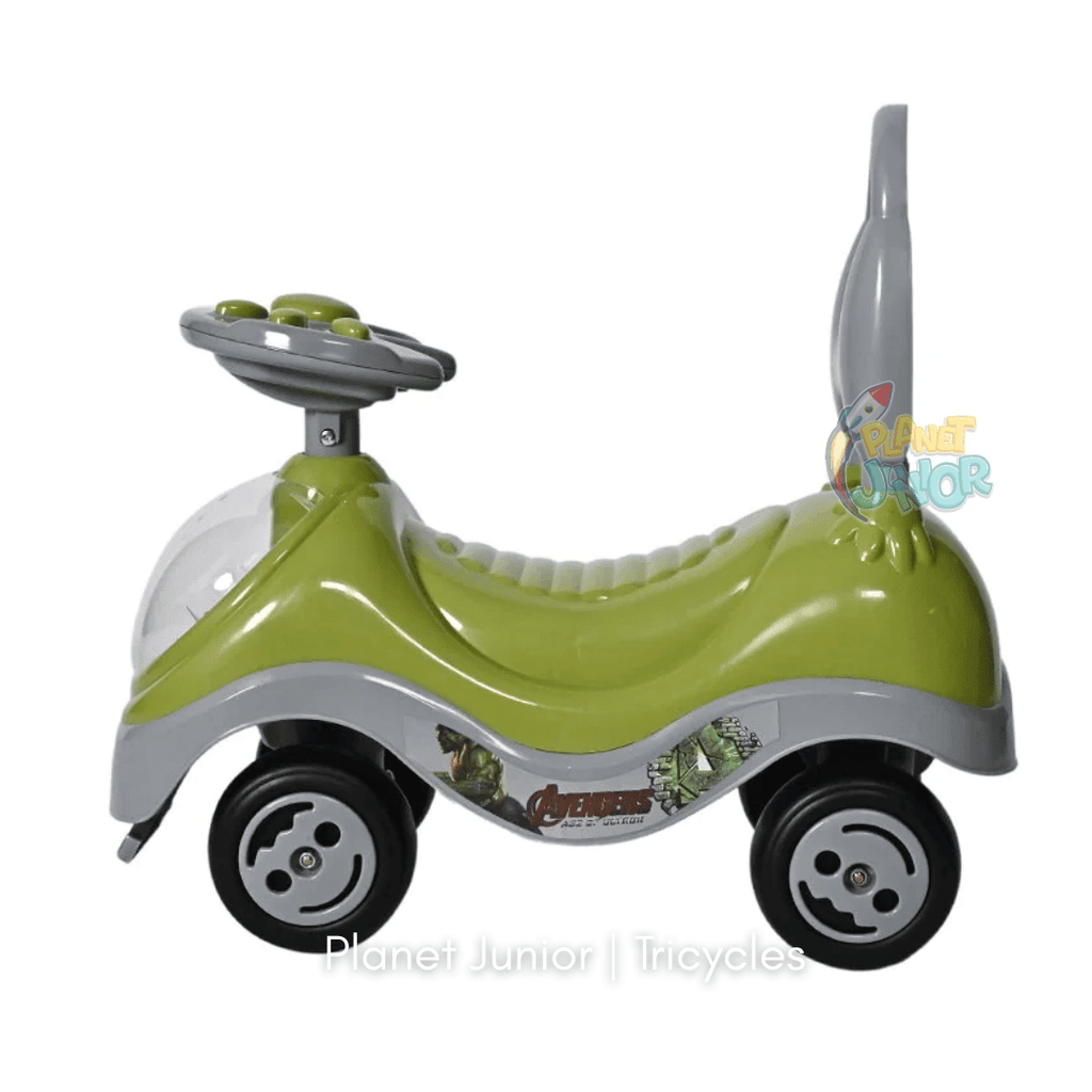 💚 Hulk-Themed Kids Tolo Ride-On Car with Backrest & Steering Wheel