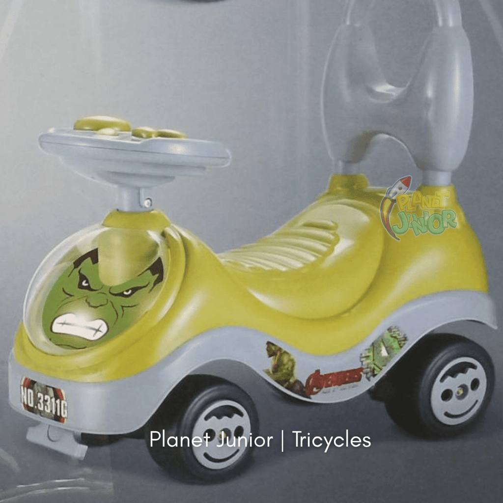 💚 Hulk-Themed Kids Tolo Ride-On Car with Backrest & Steering Wheel
