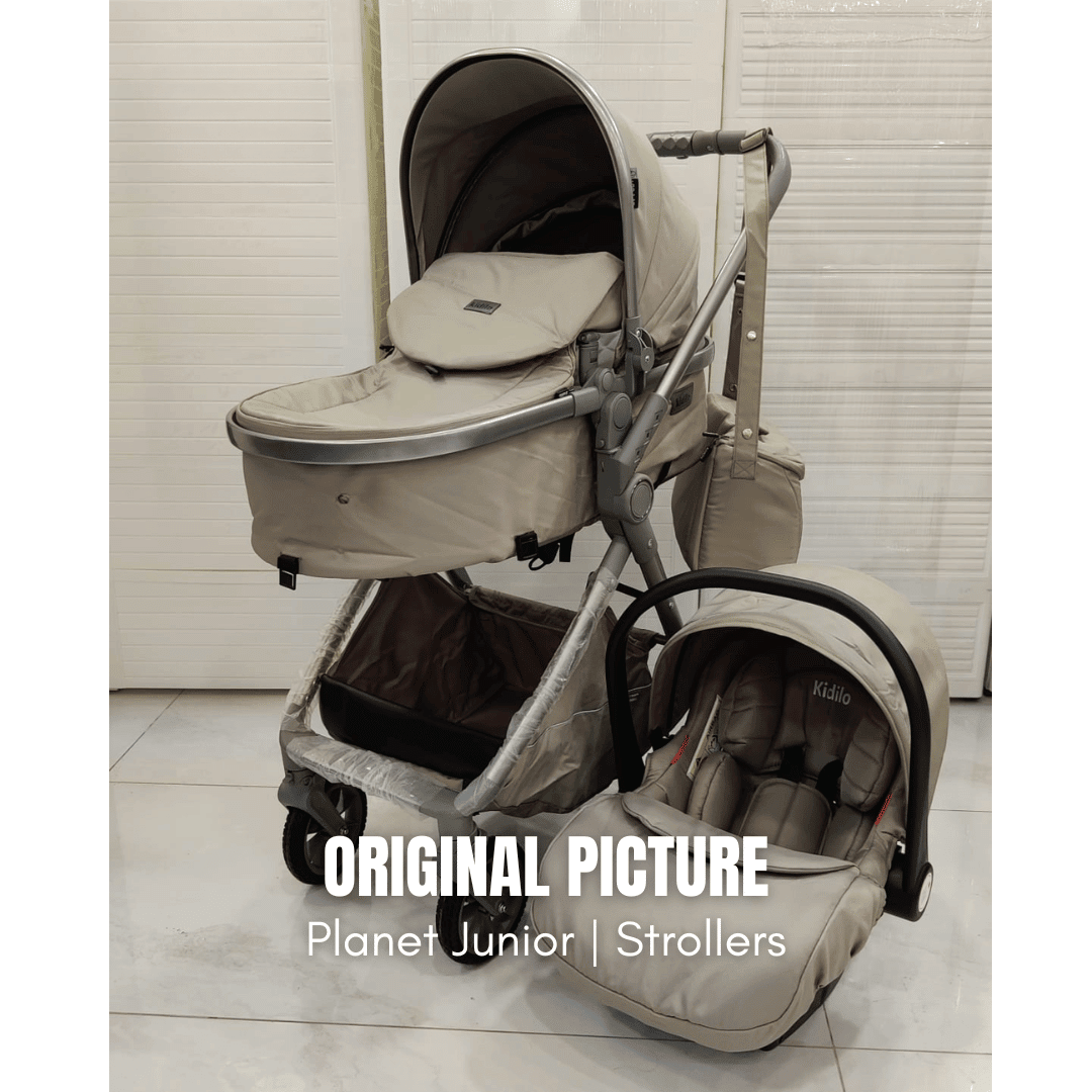 Kidilo Luxury 3-in-1 Baby Stroller, Car Seat & Mommy Bag Travel System