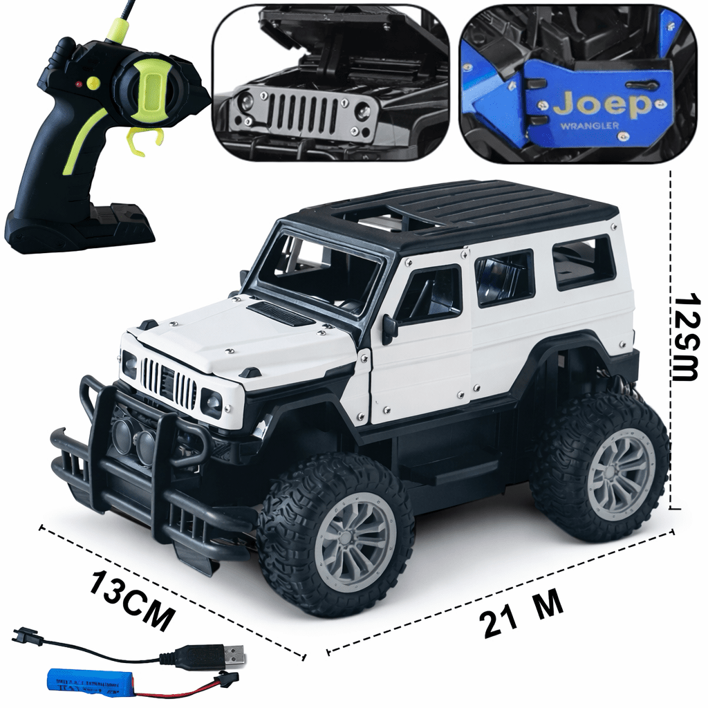 2.4GHz Off-Road Metal Body Remote Control Rock Crawler Jeep with Opening Doors & All-Terrain Tires