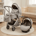 Kidilo Luxury 3-in-1 Baby Stroller, Car Seat & Mommy Bag Travel System