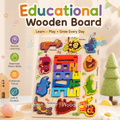 2-in-1 Wooden Number Puzzle Board – Animals & Vehicles