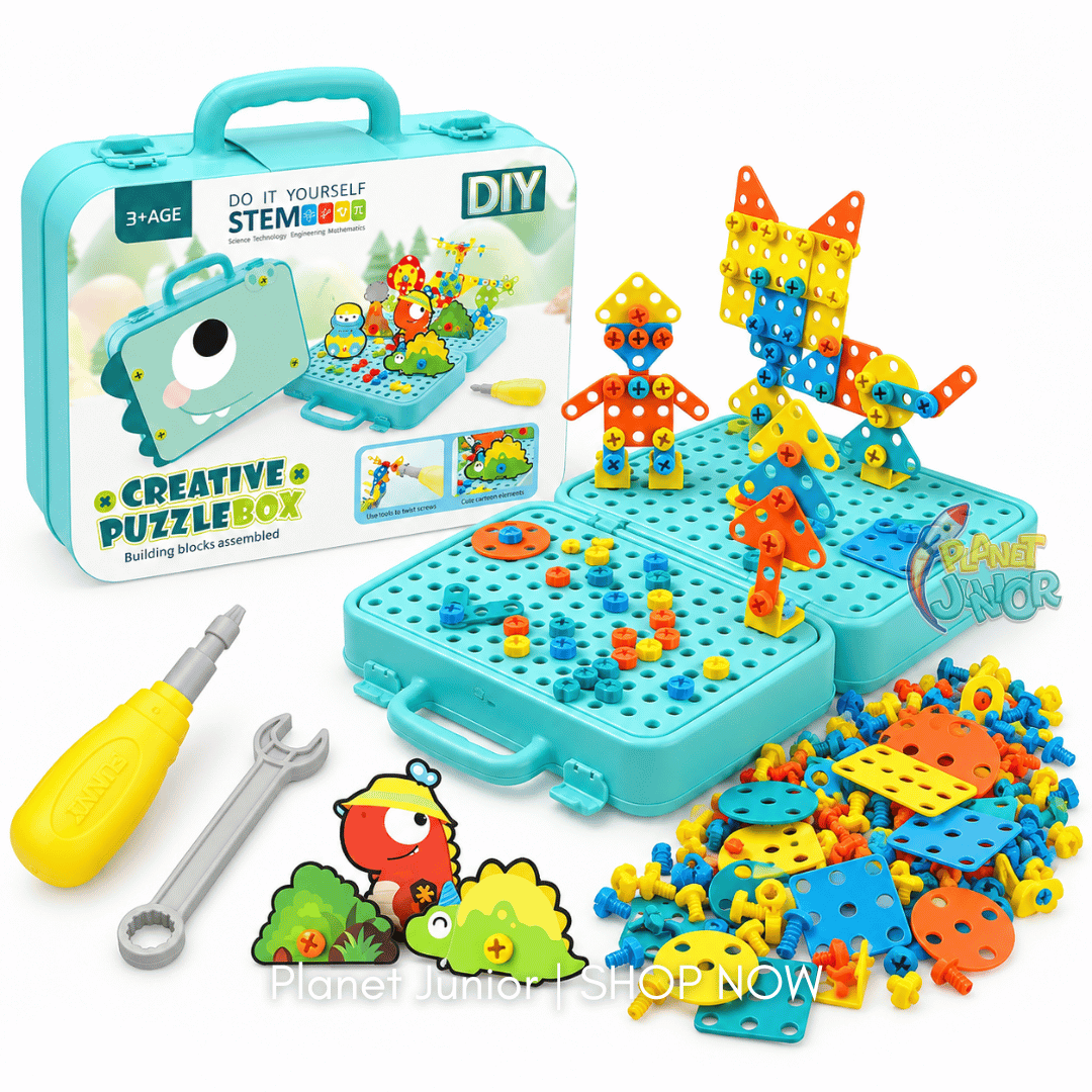 DIY Dinosaur Creative Puzzle Box – STEM Building & Construction Set | 163 Pcs