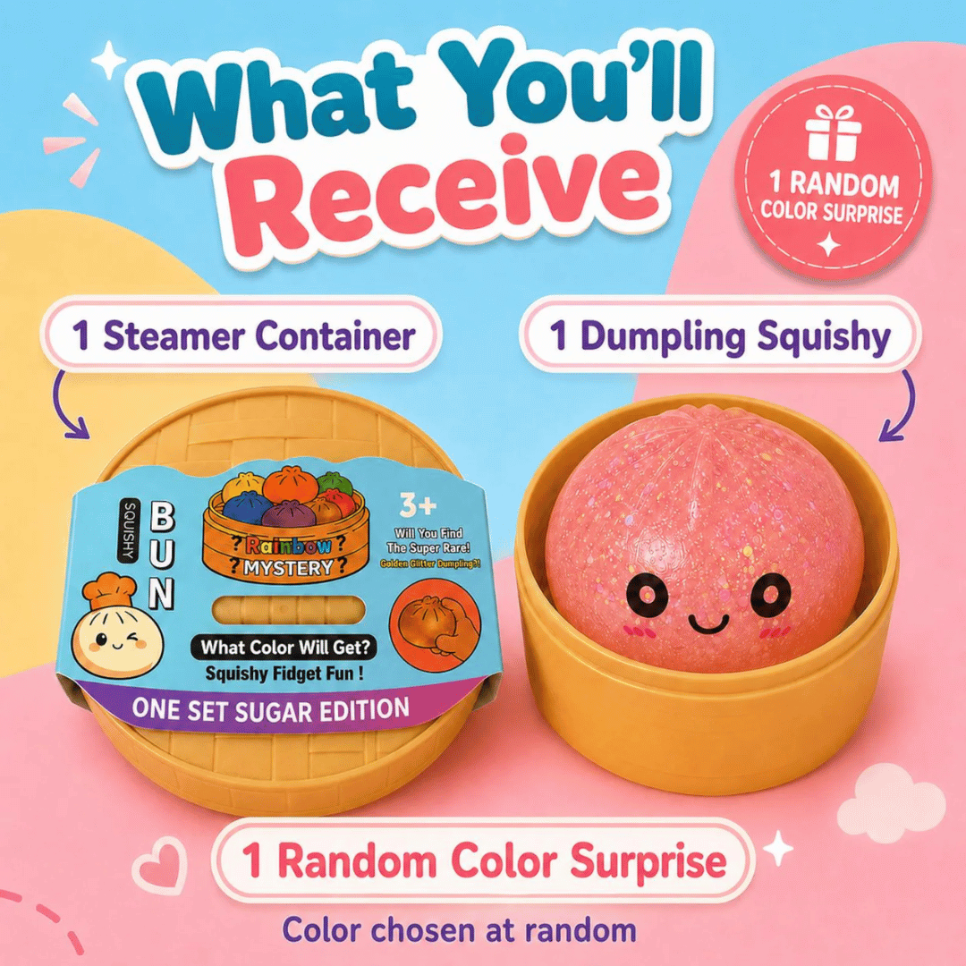 Mini Glitter Dumpling Squishy with Imported Maltos – Mystery Blind Bun