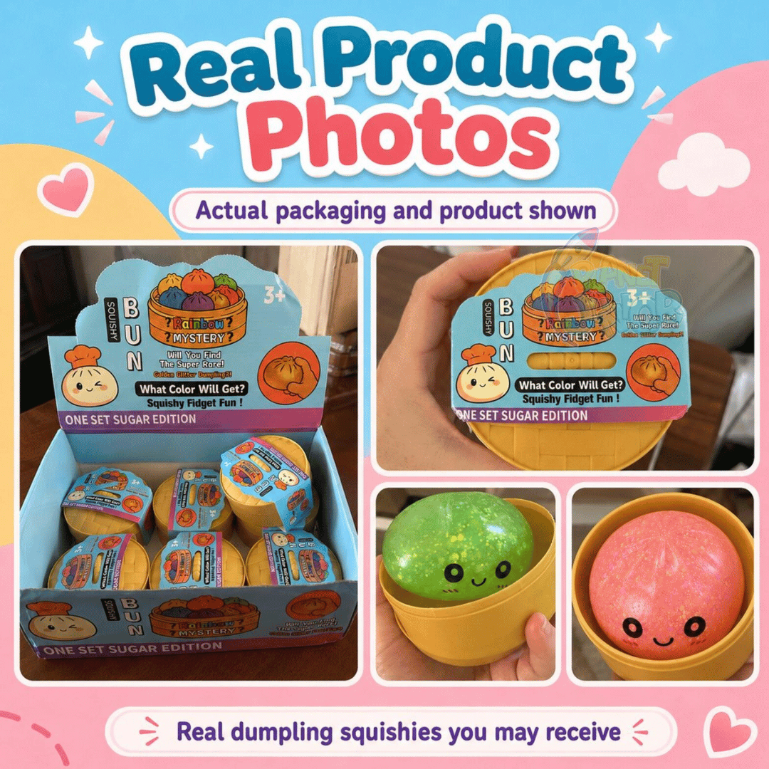 Mini Glitter Dumpling Squishy with Imported Maltos – Mystery Blind Bun