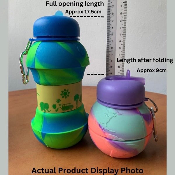 Collapsible Silicone Water Bottle for Kids – Foldable Leakproof Travel Bottle | 500–600ml