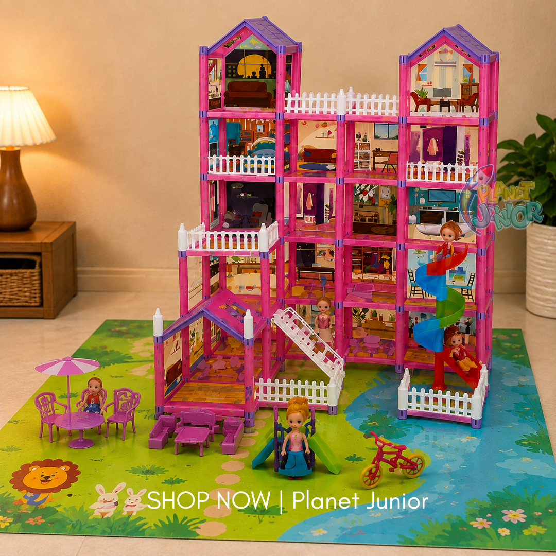Large Multi-Storey Dream Doll House Playset with Dolls &  Furniture for Kids