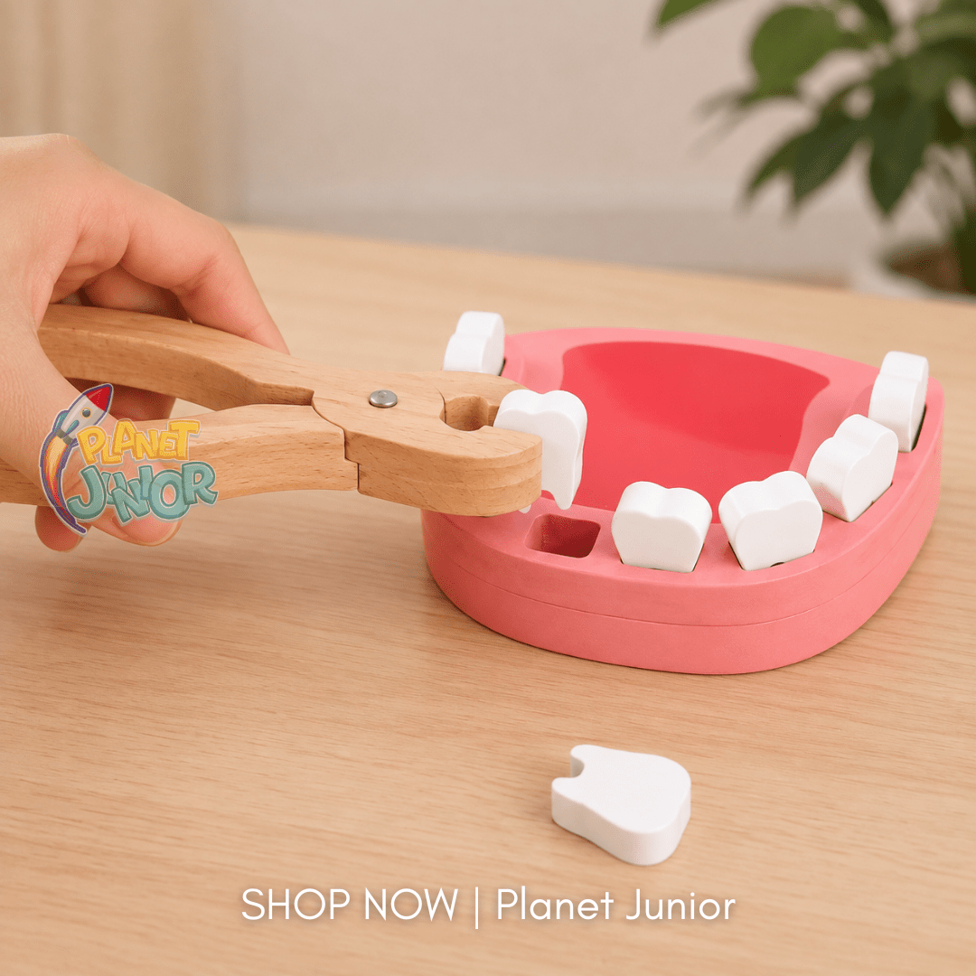 Wooden Doctor & Dentist Pretend Play Kit with Carry Bag for Kids