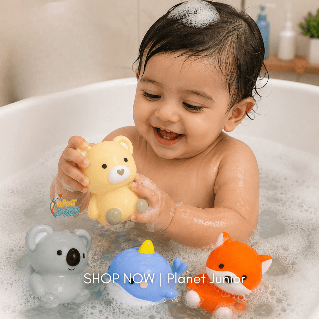 Baby Soft Silicone Animal Bath Toys – 4 Piece Set for Babies