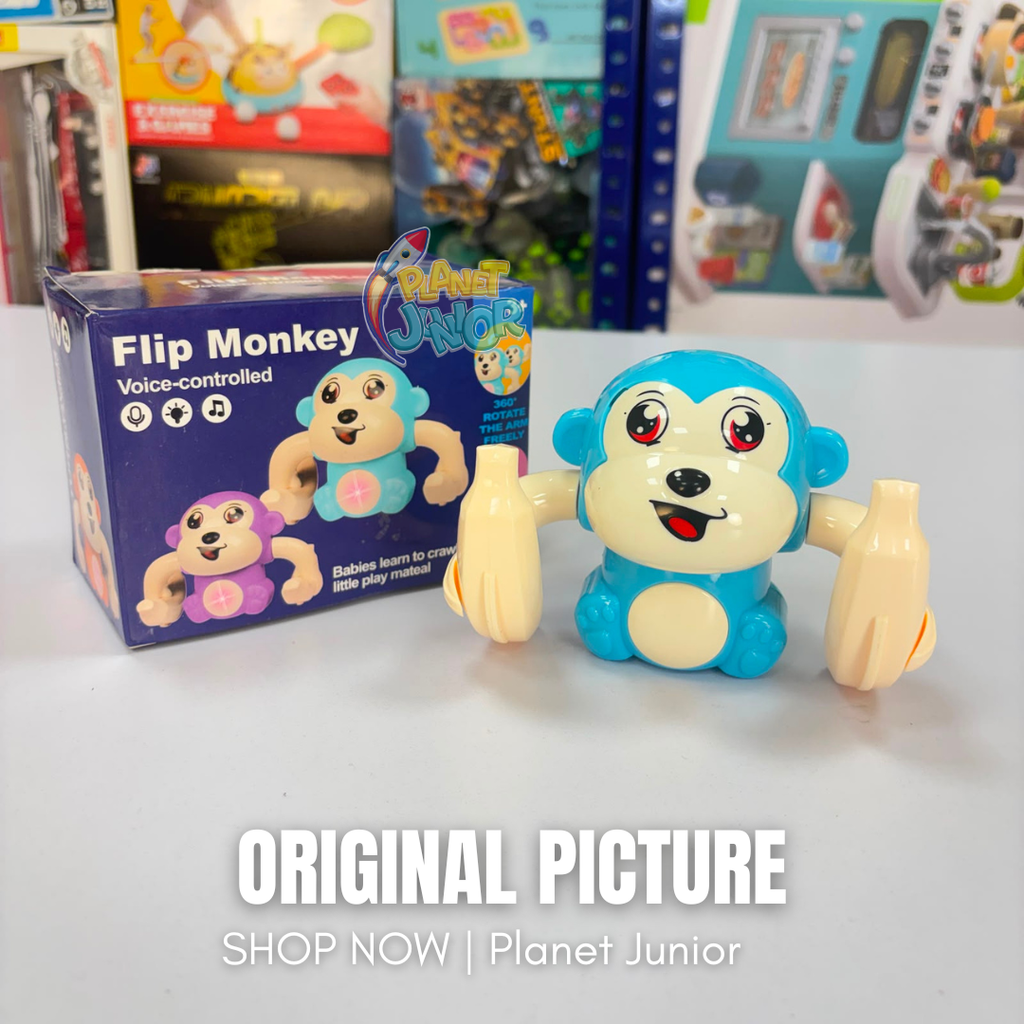 Sound-Controlled Flip Monkey Interactive Musical Toy for Kids